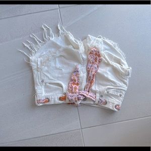 free people white denim shorts